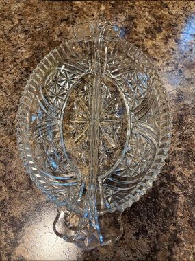 Vintage Glass Divided Serving Dish, DuPont Syrup Container, Butter Dish